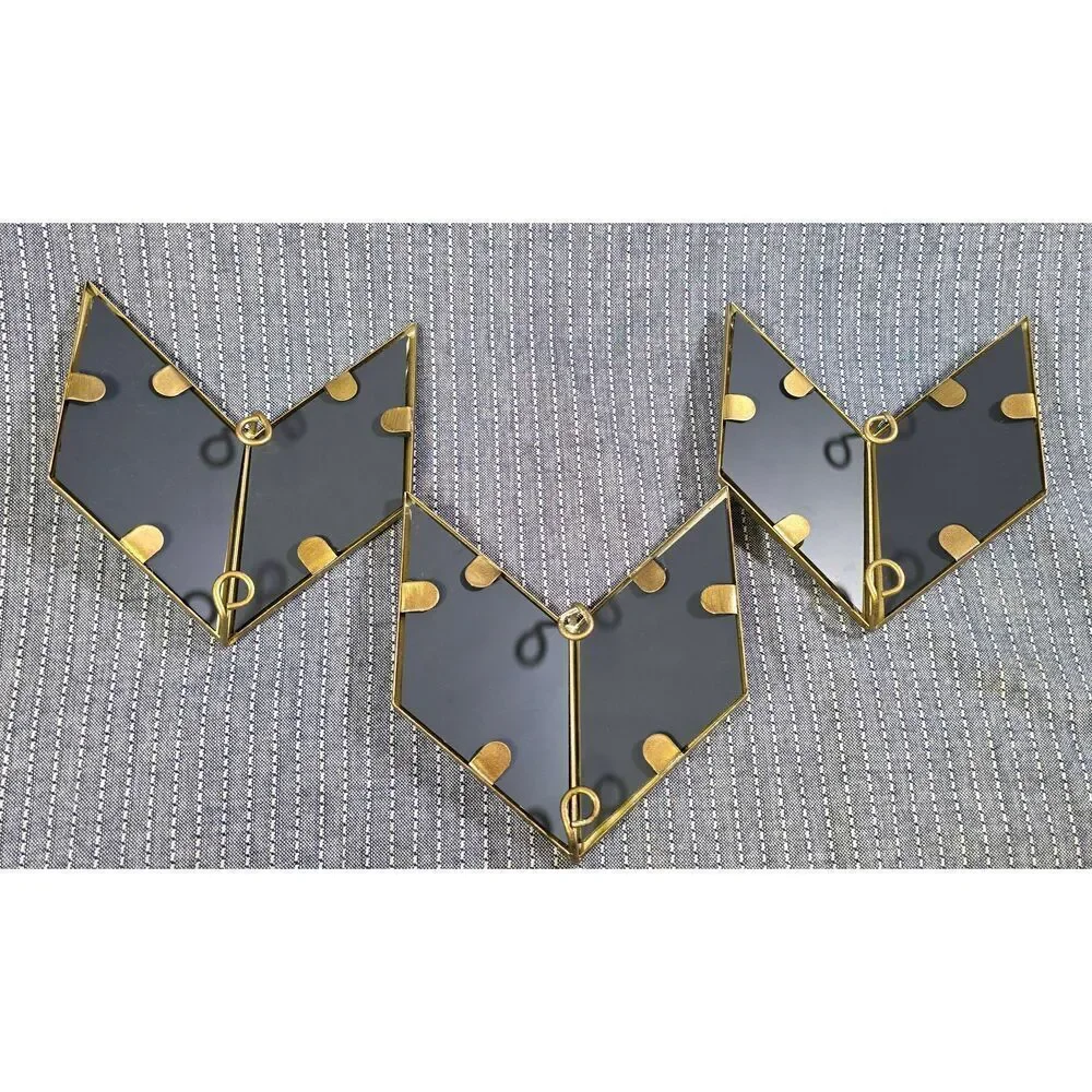 Urban Outfitters Wall Mirror Decor Brass Chevron Set of 3